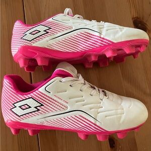 GUC LOTTO Kids Pink and White Roma 7000 Cleats sz 4